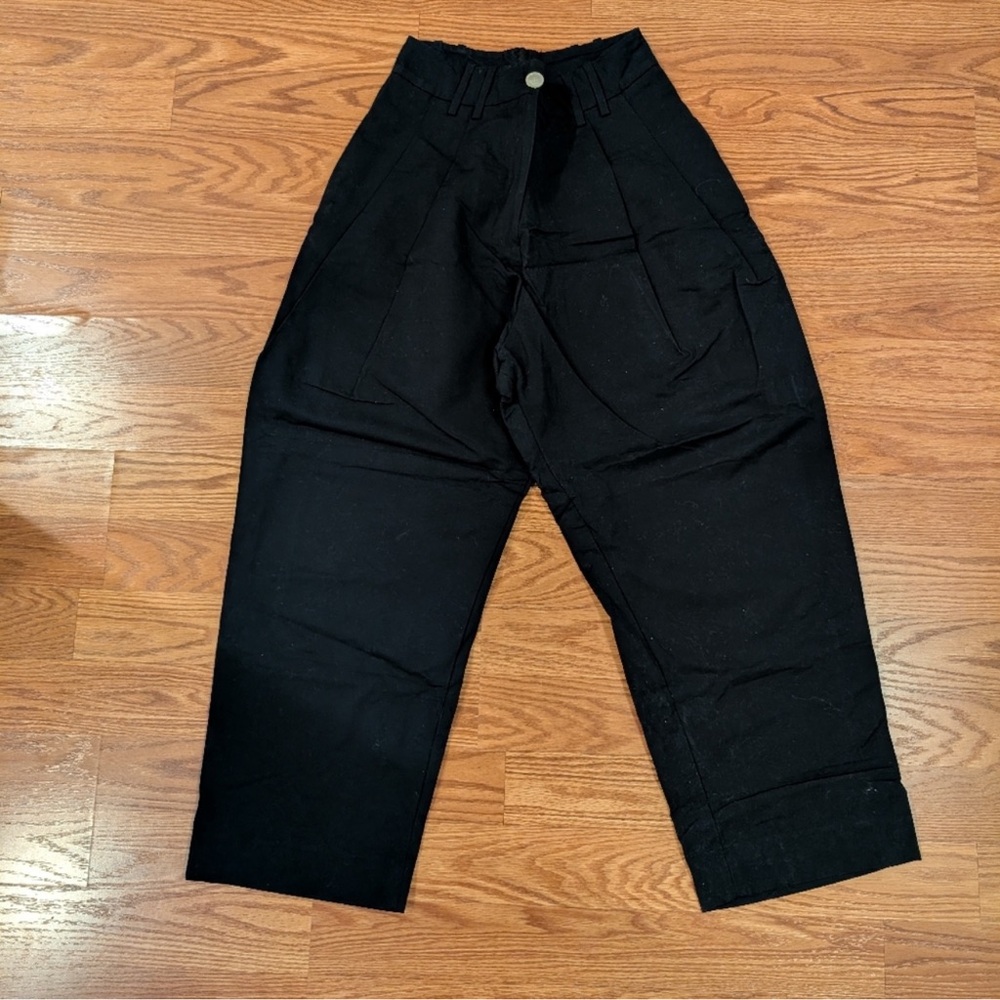 Studio Nicholson Black Moby Pleat pant size 1